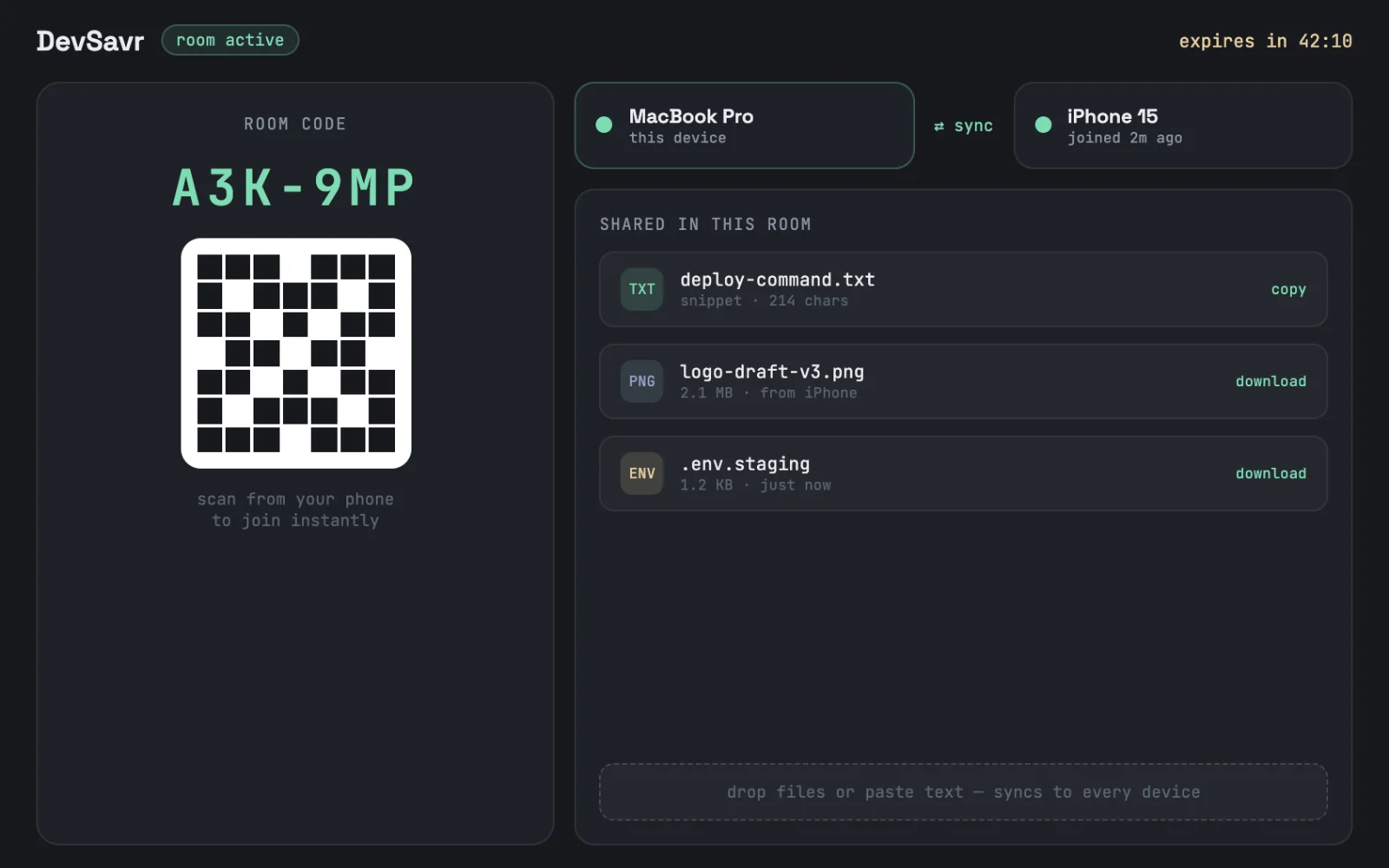 DevTool House — Cross-device sharing