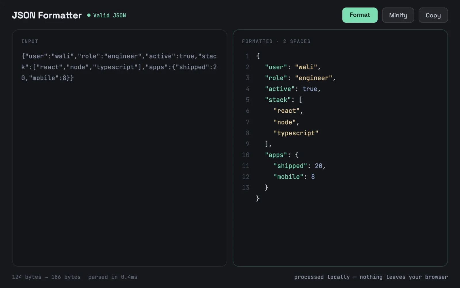 DevTool House — JSON / JWT tools