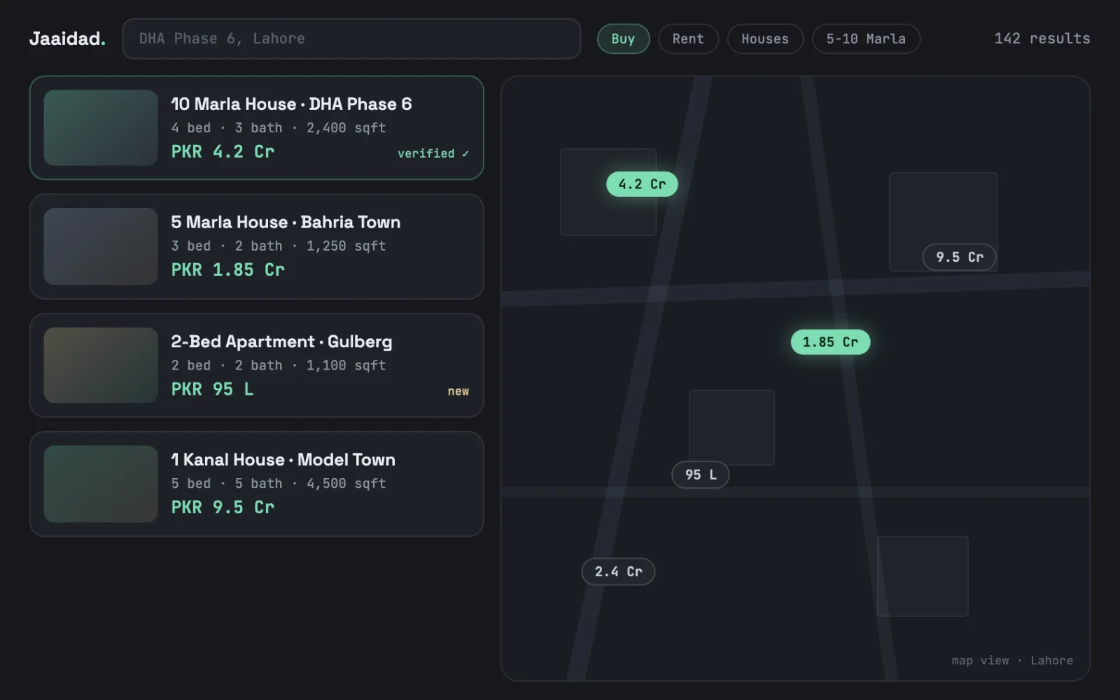 Jaaidad Real Estate Platform — interface preview