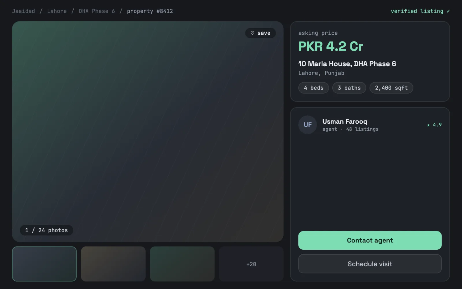 Jaaidad Real Estate Platform — Listing detail
